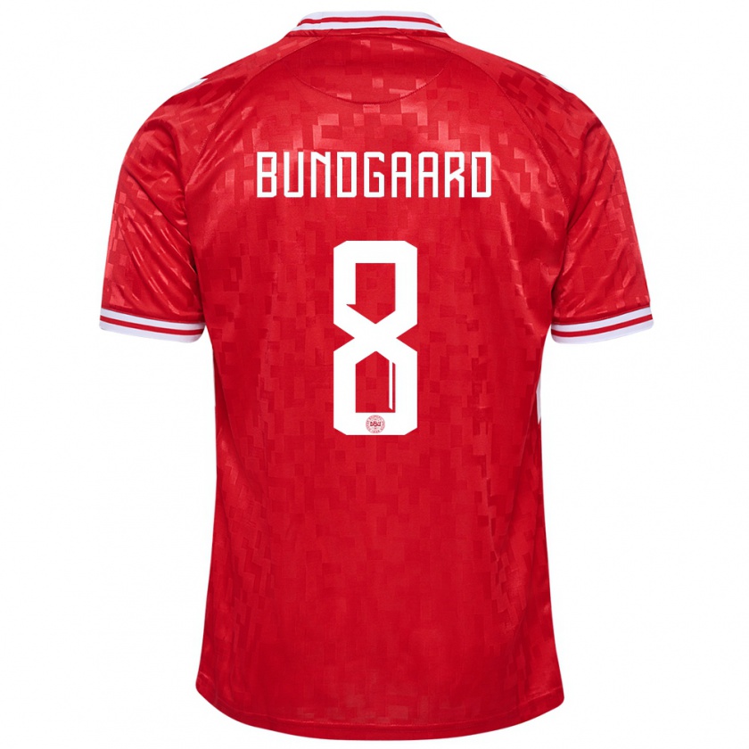 Kandiny Enfant Maillot Danemark Filip Bundgaard #8 Rouge Tenues Domicile 24-26 T-Shirt