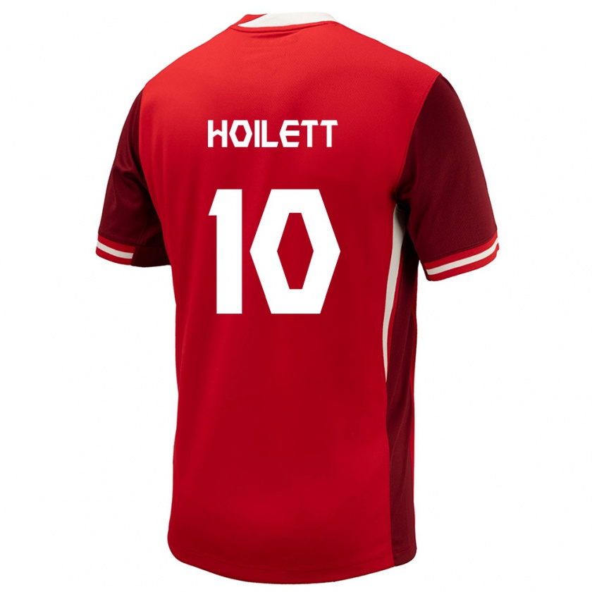 Kandiny Enfant Maillot Canada David Junior Hoilett #10 Rouge Tenues Domicile 24-26 T-Shirt