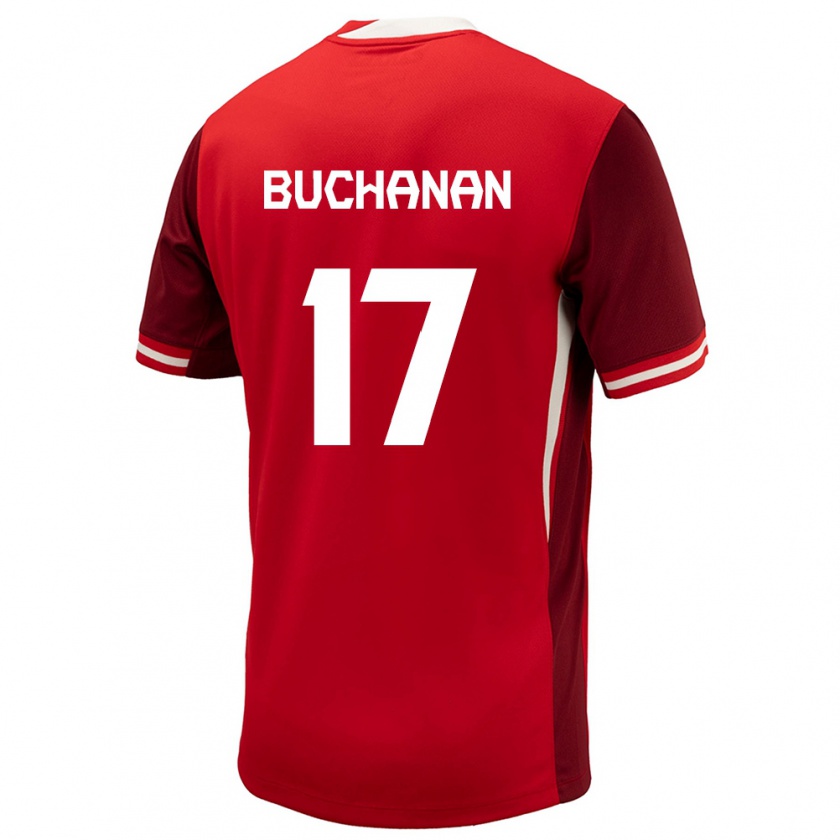 Kandiny Enfant Maillot Canada Tajon Buchanan #17 Rouge Tenues Domicile 24-26 T-Shirt