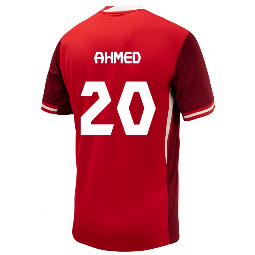 Kandiny Enfant Maillot Canada Ali Ahmed #20 Rouge Tenues Domicile 24-26 T-Shirt