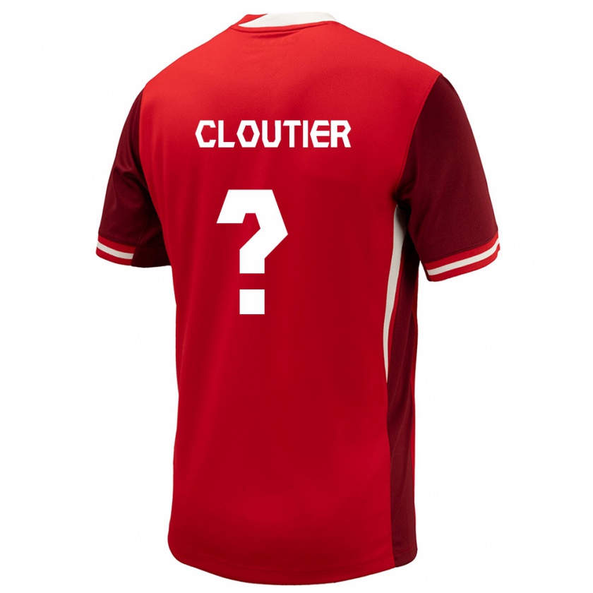 Kandiny Enfant Maillot Canada Loic Cloutier #0 Rouge Tenues Domicile 24-26 T-Shirt