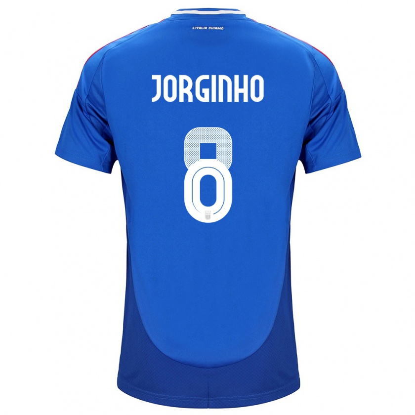 Kandiny Enfant Maillot Italie Jorginho #8 Bleu Tenues Domicile 24-26 T-Shirt