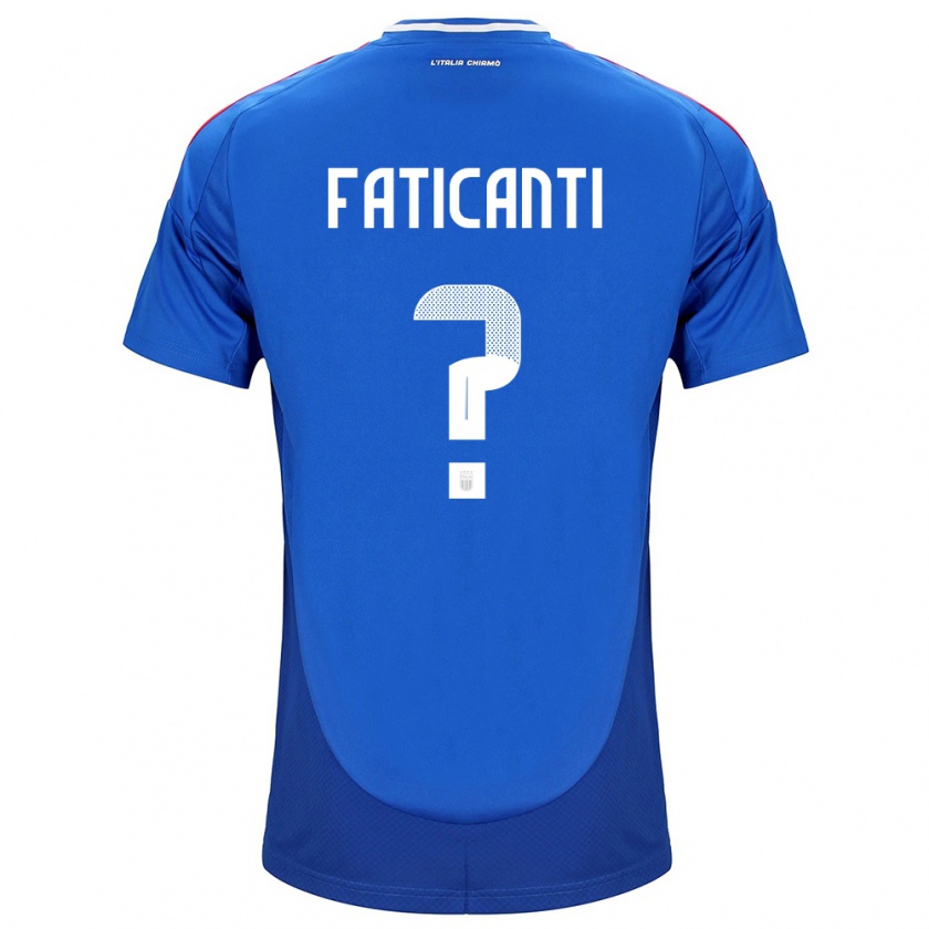 Kandiny Enfant Maillot Italie Giacomo Faticanti #0 Bleu Tenues Domicile 24-26 T-Shirt