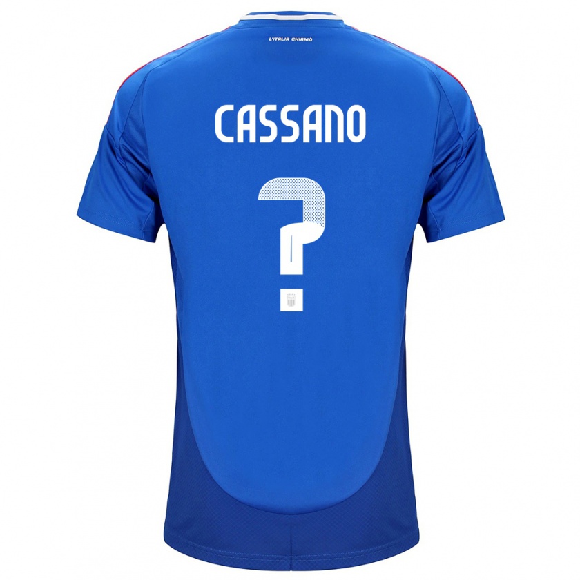 Kandiny Enfant Maillot Italie Claudio Cassano #0 Bleu Tenues Domicile 24-26 T-Shirt