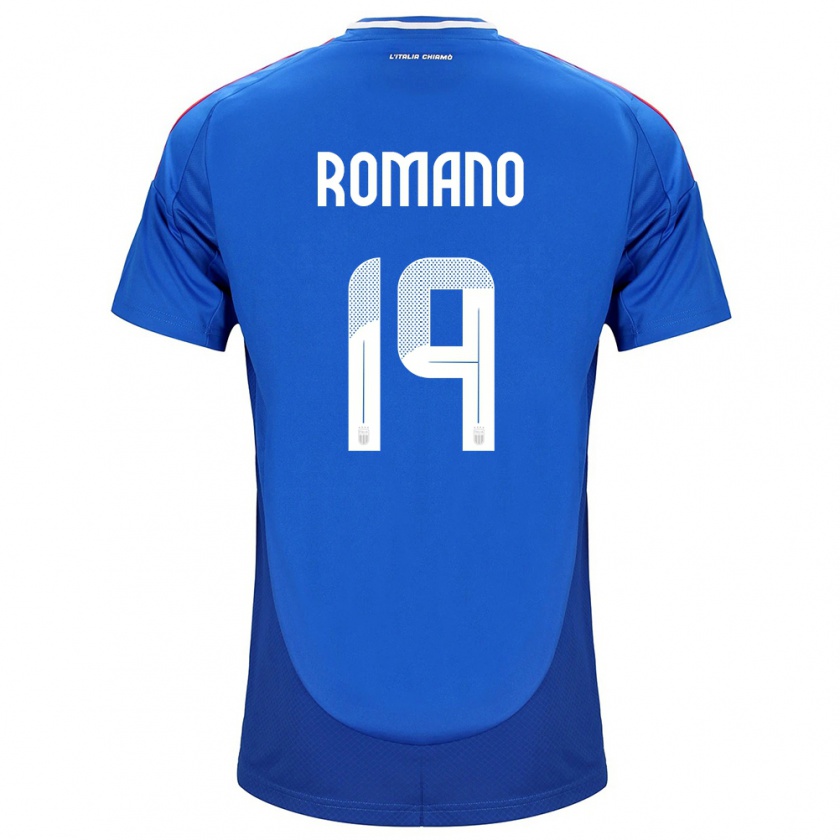 Kandiny Enfant Maillot Italie Marco Romano #19 Bleu Tenues Domicile 24-26 T-Shirt