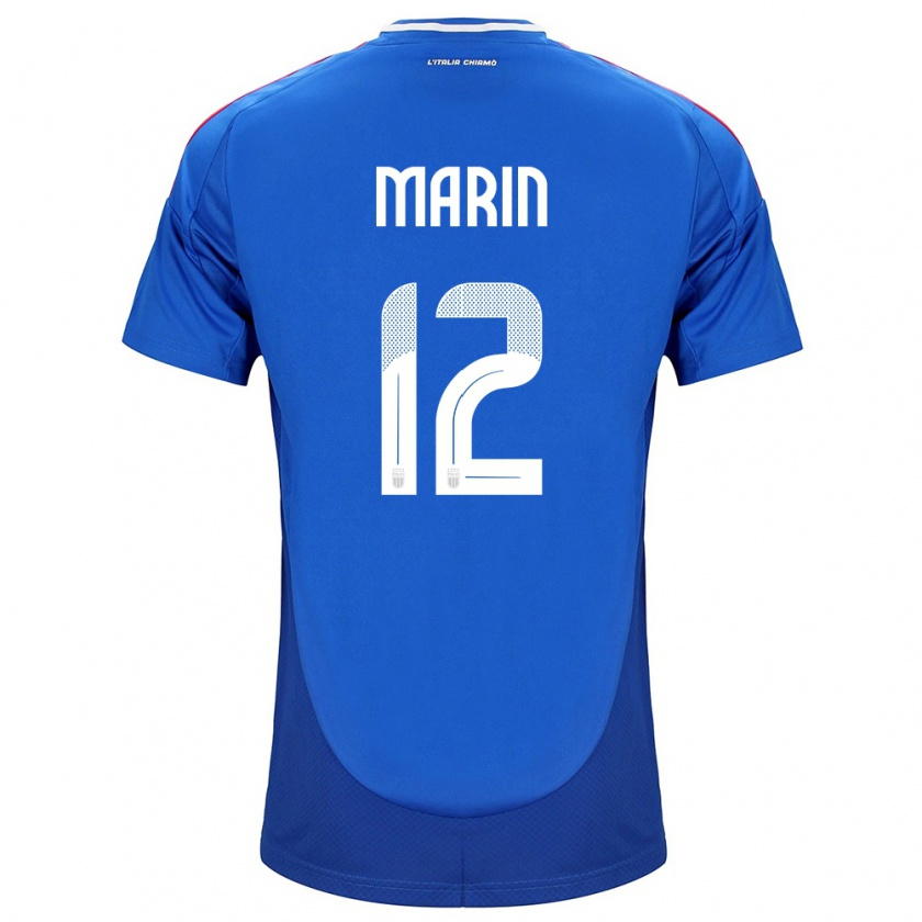 Kandiny Enfant Maillot Italie Renato Marin #12 Bleu Tenues Domicile 24-26 T-Shirt