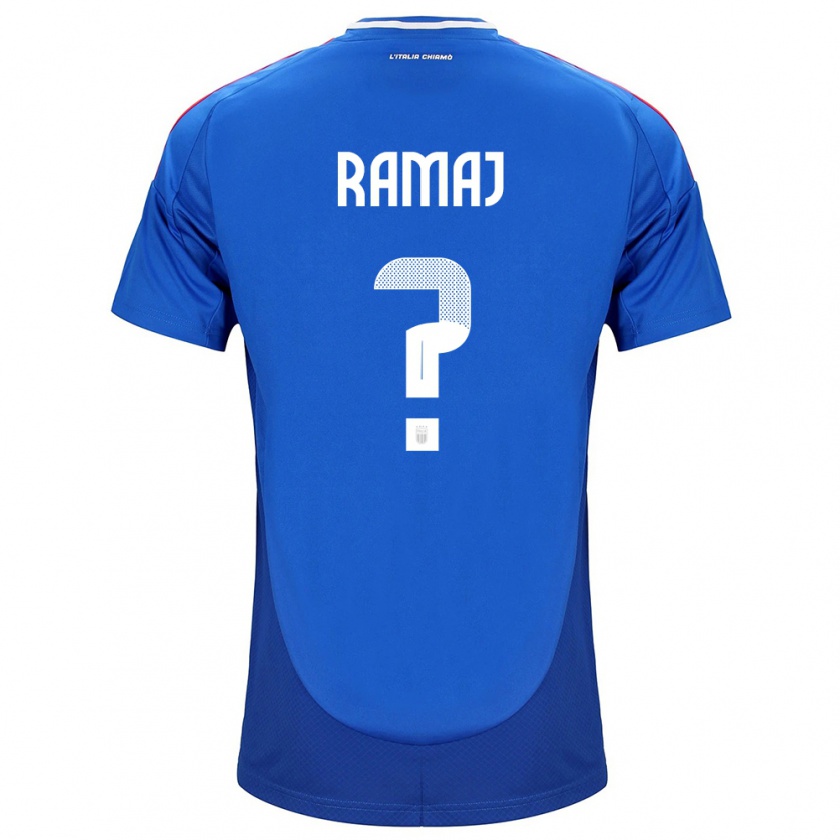 Kandiny Enfant Maillot Italie Gabriel Ramaj #0 Bleu Tenues Domicile 24-26 T-Shirt