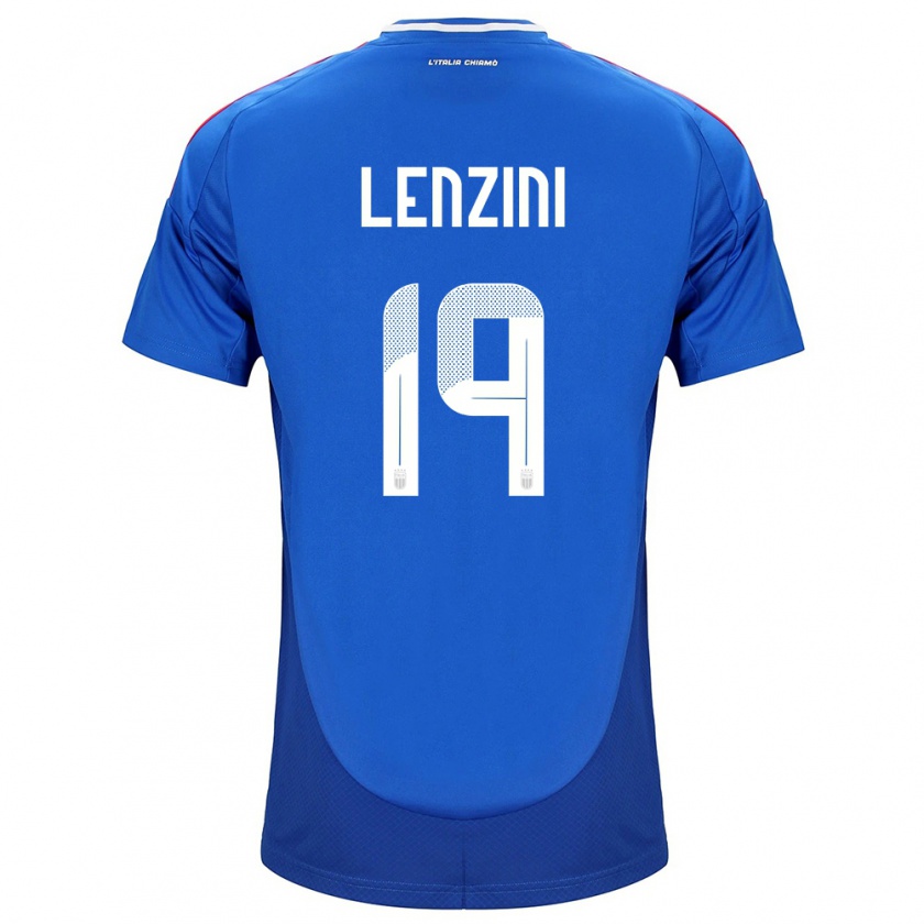 Kandiny Enfant Maillot Italie Martina Lenzini #19 Bleu Tenues Domicile 24-26 T-Shirt