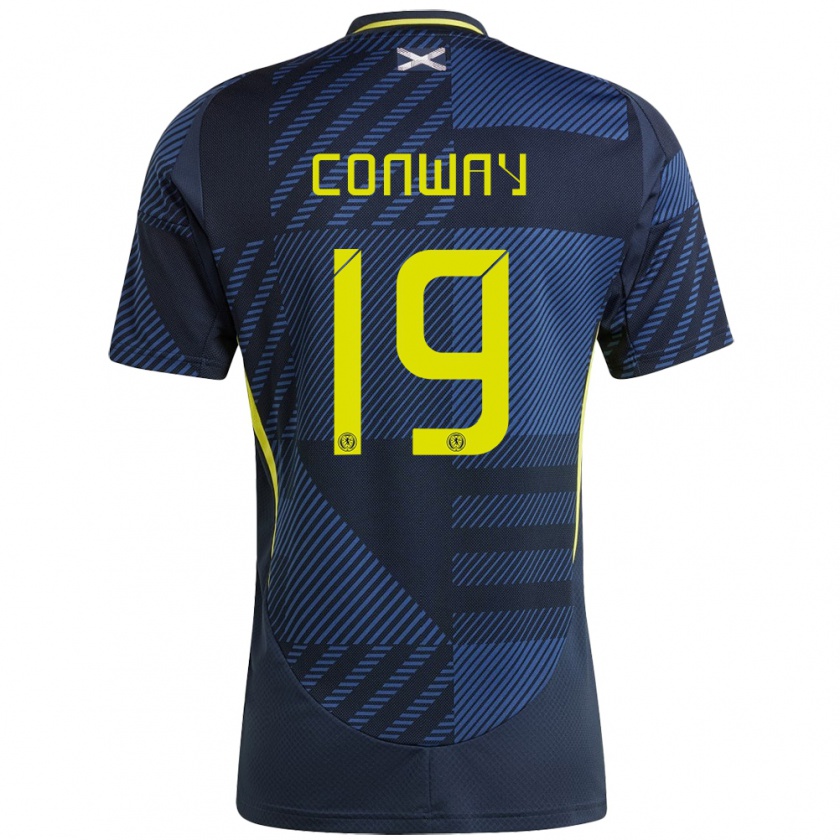 Kandiny Enfant Maillot Écosse Tommy Conway #19 Bleu Foncé Tenues Domicile 24-26 T-Shirt