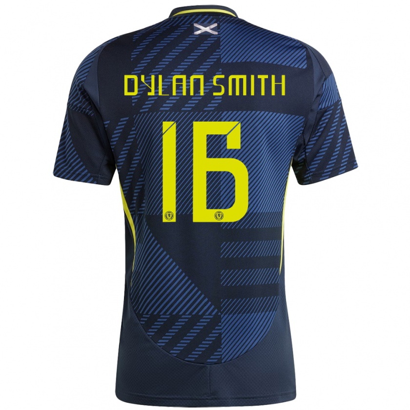 Kandiny Enfant Maillot Écosse Dylan Smith #16 Bleu Foncé Tenues Domicile 24-26 T-Shirt