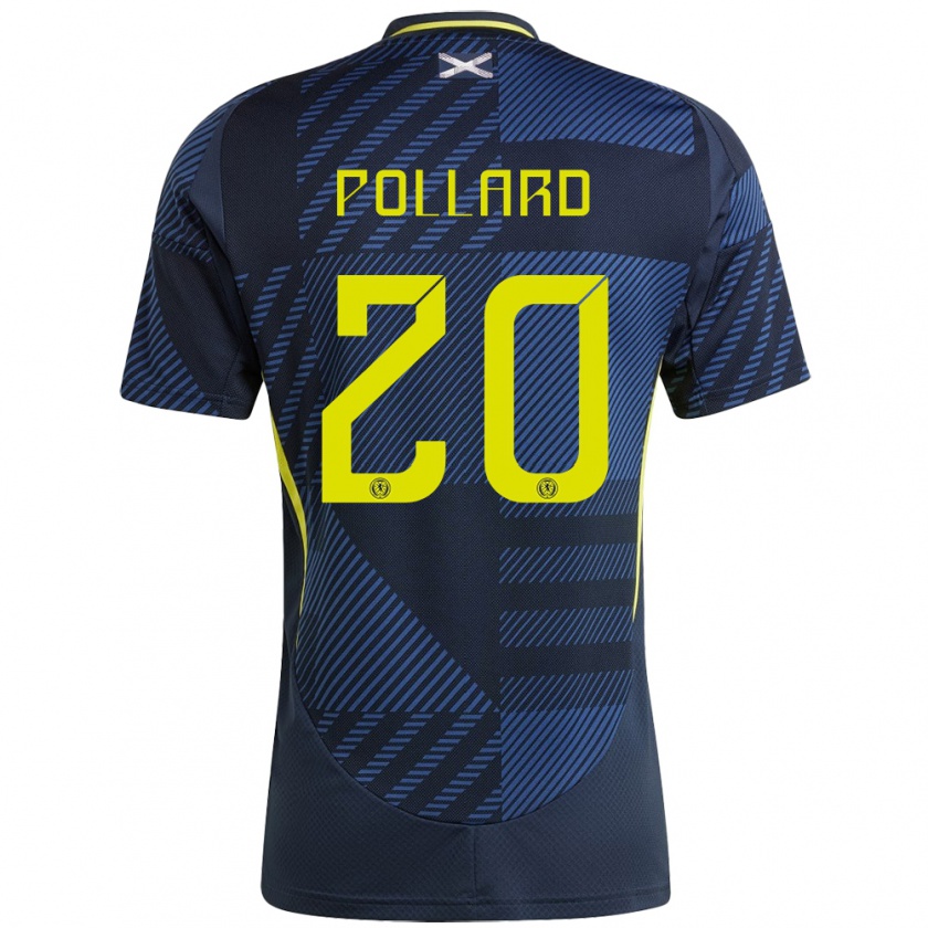 Kandiny Enfant Maillot Écosse Lancelot Pollard #20 Bleu Foncé Tenues Domicile 24-26 T-Shirt