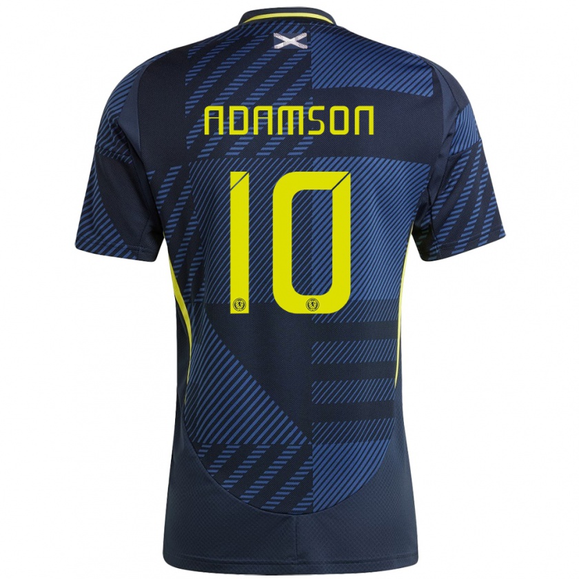 Kandiny Enfant Maillot Écosse Calum Adamson #10 Bleu Foncé Tenues Domicile 24-26 T-Shirt