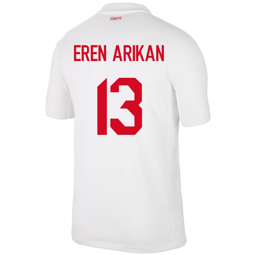 Kandiny Enfant Maillot Turquie Muhammed Eren Arıkan #13 Blanc Tenues Domicile 24-26 T-Shirt