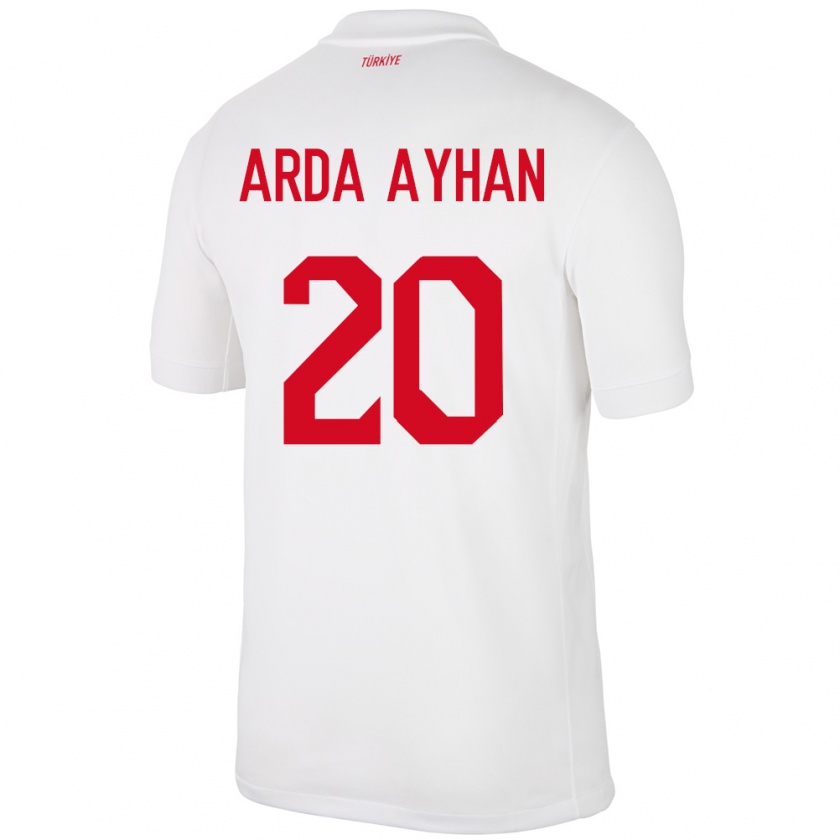 Kandiny Enfant Maillot Turquie Murat Arda Ayhan #20 Blanc Tenues Domicile 24-26 T-Shirt