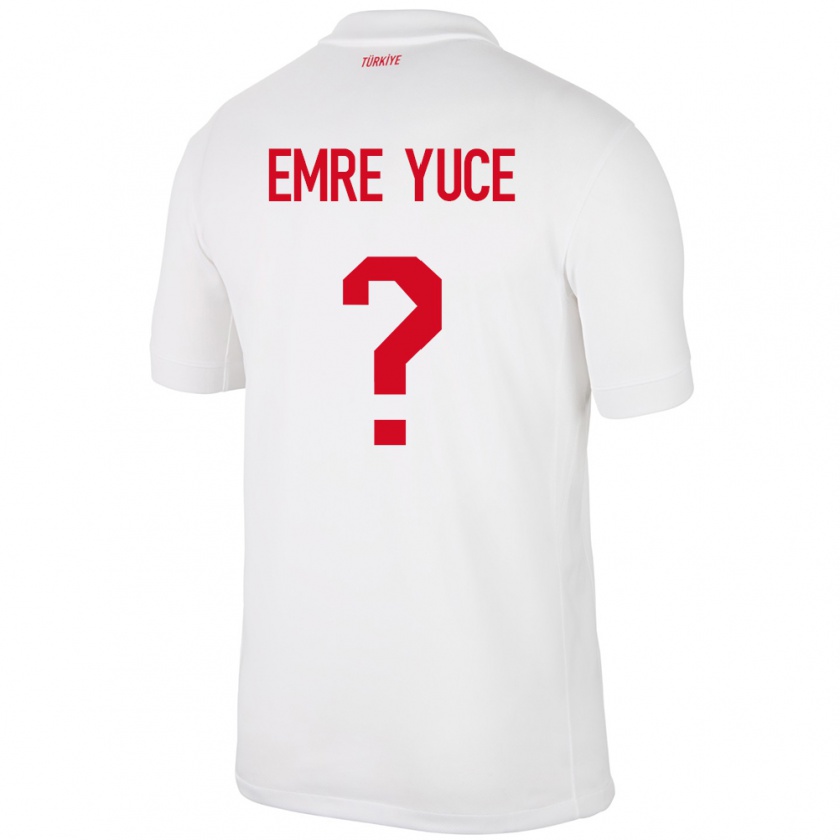 Kandiny Enfant Maillot Turquie Yunus Emre Yüce #0 Blanc Tenues Domicile 24-26 T-Shirt