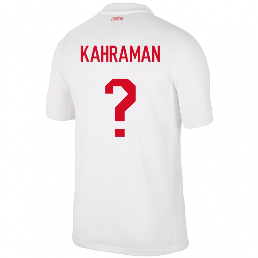 Kandiny Enfant Maillot Turquie Osman Kahraman #0 Blanc Tenues Domicile 24-26 T-Shirt