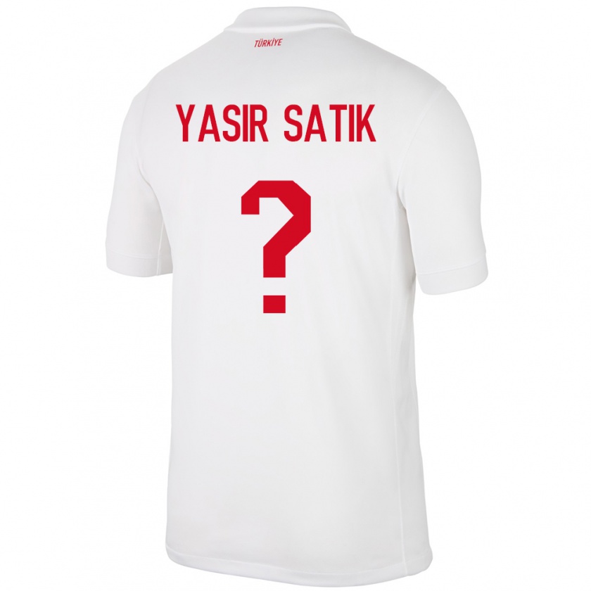 Kandiny Enfant Maillot Turquie Üveys Yasir Satık #0 Blanc Tenues Domicile 24-26 T-Shirt