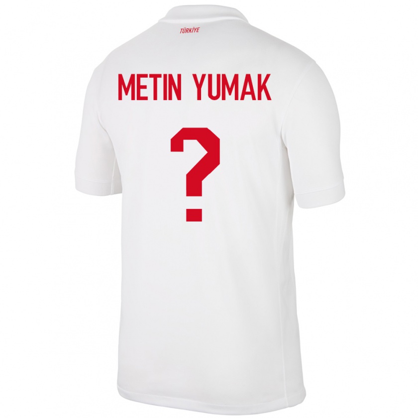 Kandiny Enfant Maillot Turquie Yiğit Metin Yumak #0 Blanc Tenues Domicile 24-26 T-Shirt