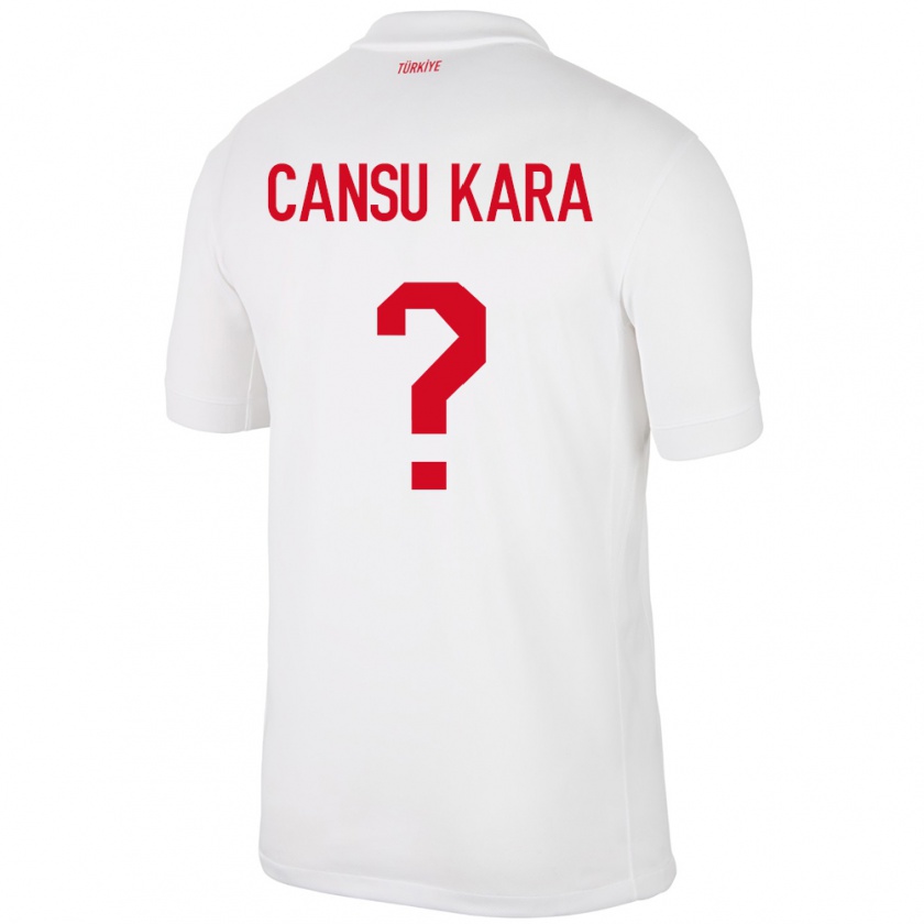 Kandiny Enfant Maillot Turquie İlayda Cansu Kara #0 Blanc Tenues Domicile 24-26 T-Shirt