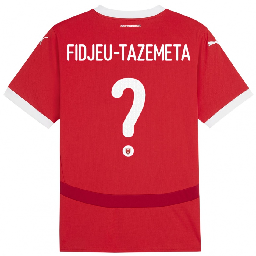 Kandiny Enfant Maillot Autriche Thierry Fidjeu-Tazemeta #0 Rouge Tenues Domicile 24-26 T-Shirt