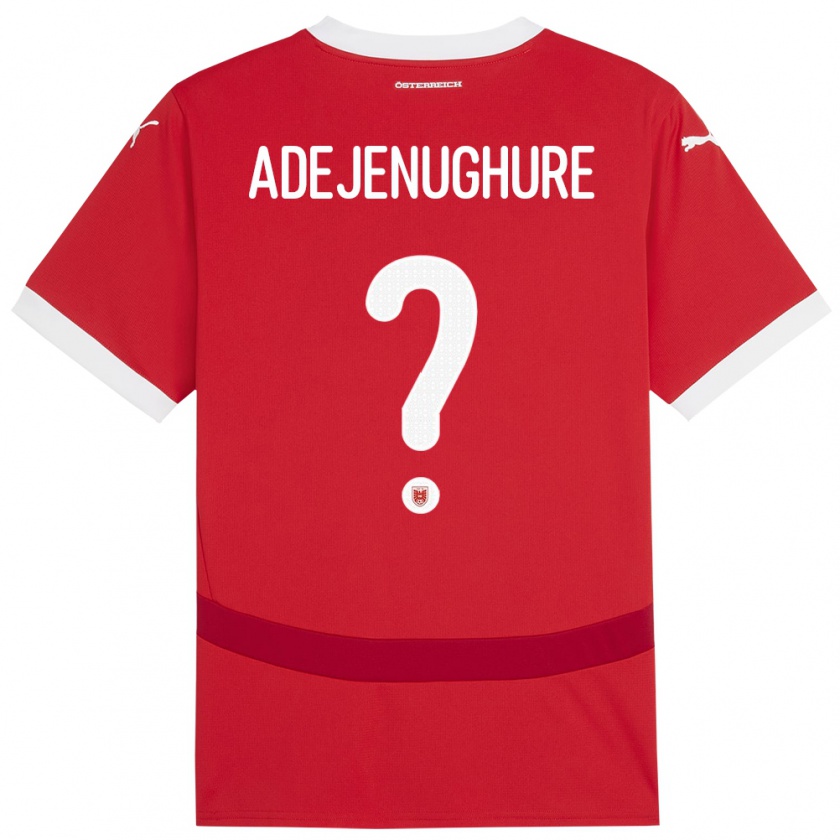 Kandiny Enfant Maillot Autriche Oghenetejiri Adejenughure #0 Rouge Tenues Domicile 24-26 T-Shirt