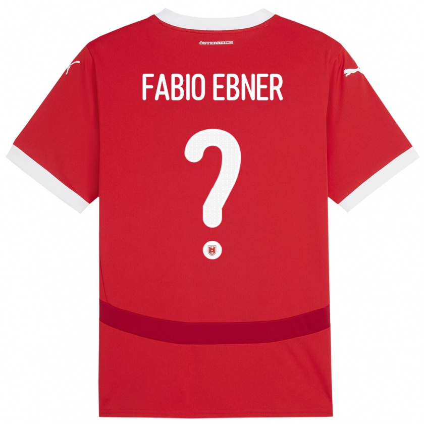 Kandiny Enfant Maillot Autriche Fabio Ebner #0 Rouge Tenues Domicile 24-26 T-Shirt