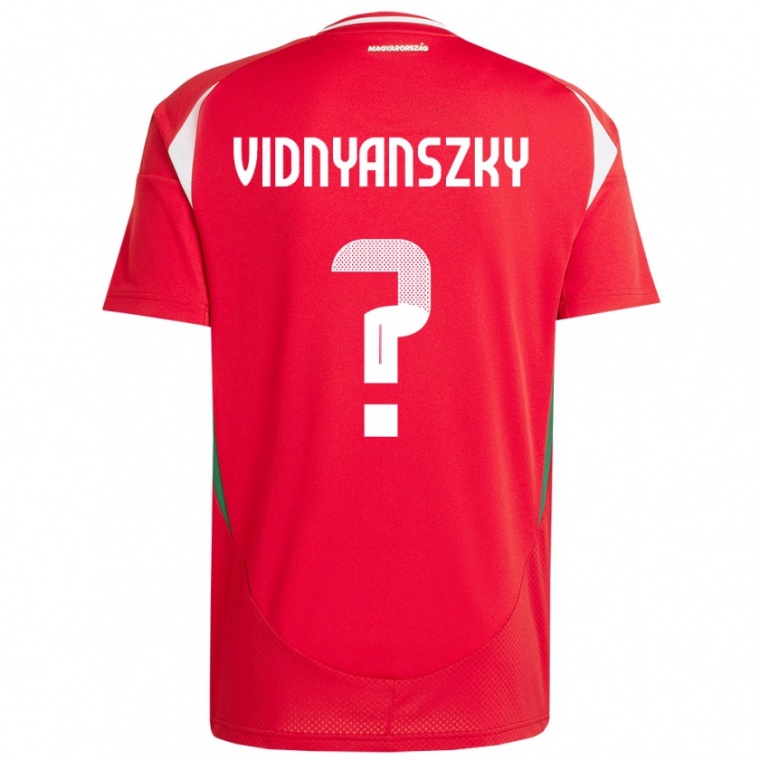 Kandiny Enfant Maillot Hongrie Mátyás Vidnyánszky #0 Rouge Tenues Domicile 24-26 T-Shirt