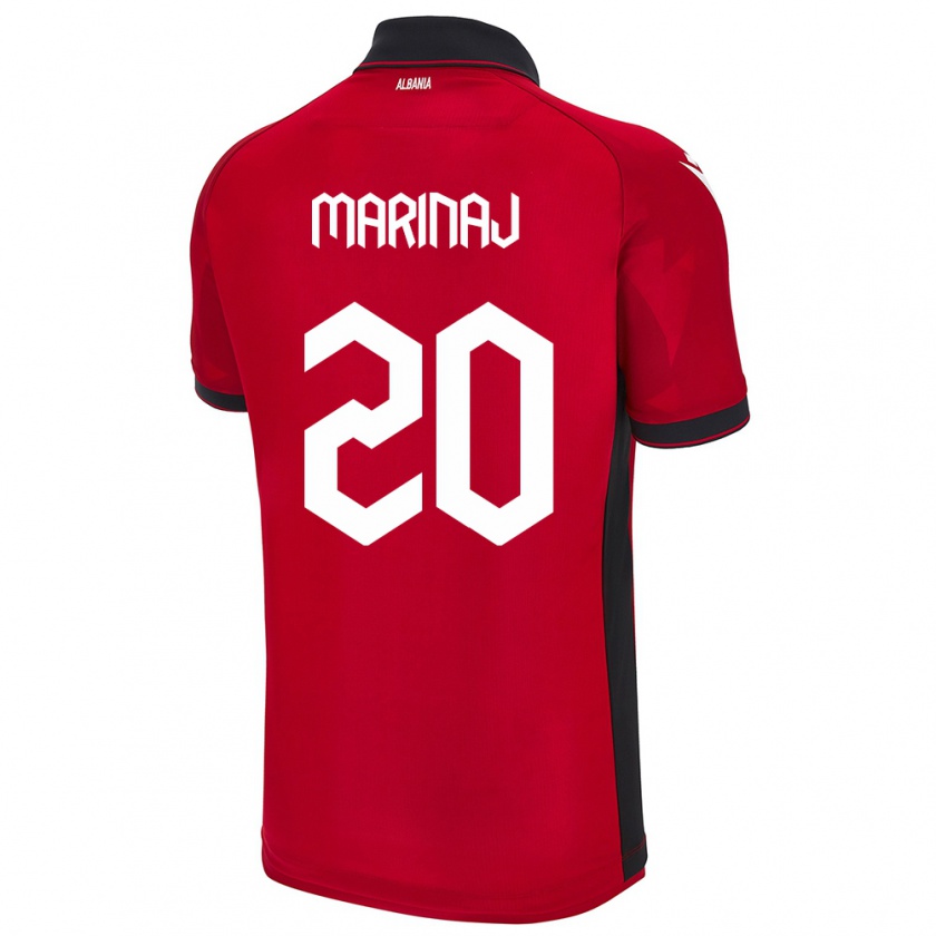 Kandiny Enfant Maillot Albanie Kledi Marinaj #20 Rouge Tenues Domicile 24-26 T-Shirt