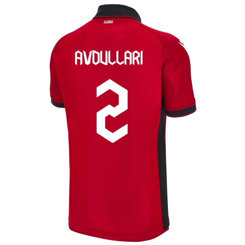 Kandiny Enfant Maillot Albanie Davide Avdullari #2 Rouge Tenues Domicile 24-26 T-Shirt