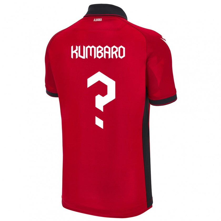 Kandiny Enfant Maillot Albanie Alvi Kumbaro #0 Rouge Tenues Domicile 24-26 T-Shirt