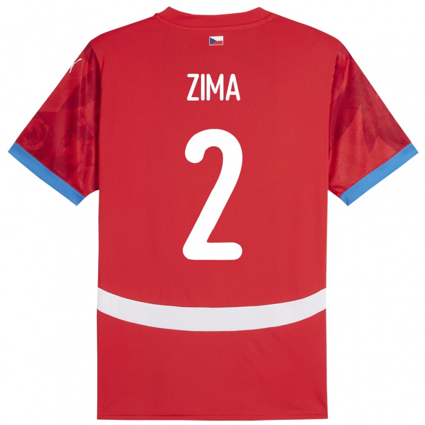 Kandiny Enfant Maillot Tchéquie David Zima #2 Rouge Tenues Domicile 24-26 T-Shirt