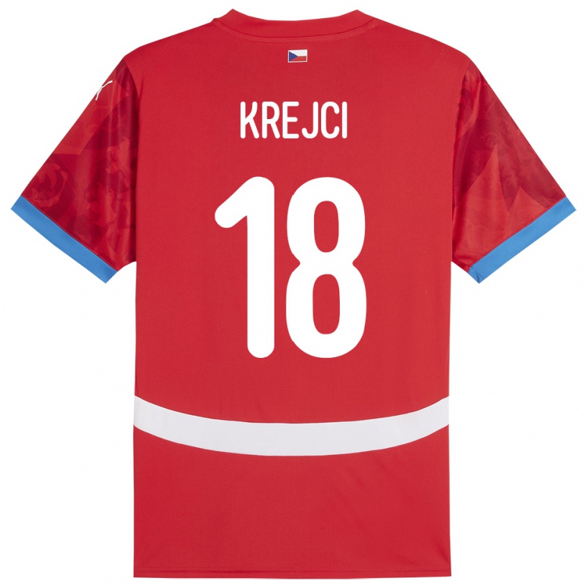 Kandiny Enfant Maillot Tchéquie Ladislav Krejci #18 Rouge Tenues Domicile 24-26 T-Shirt