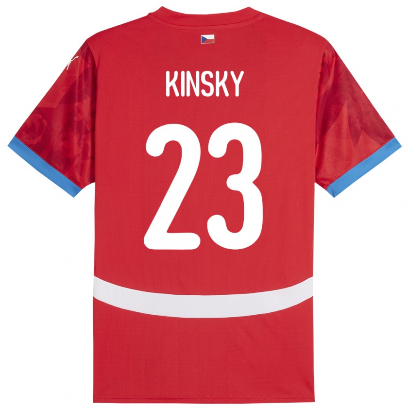 Kandiny Enfant Maillot Tchéquie Antonin Kinsky #23 Rouge Tenues Domicile 24-26 T-Shirt