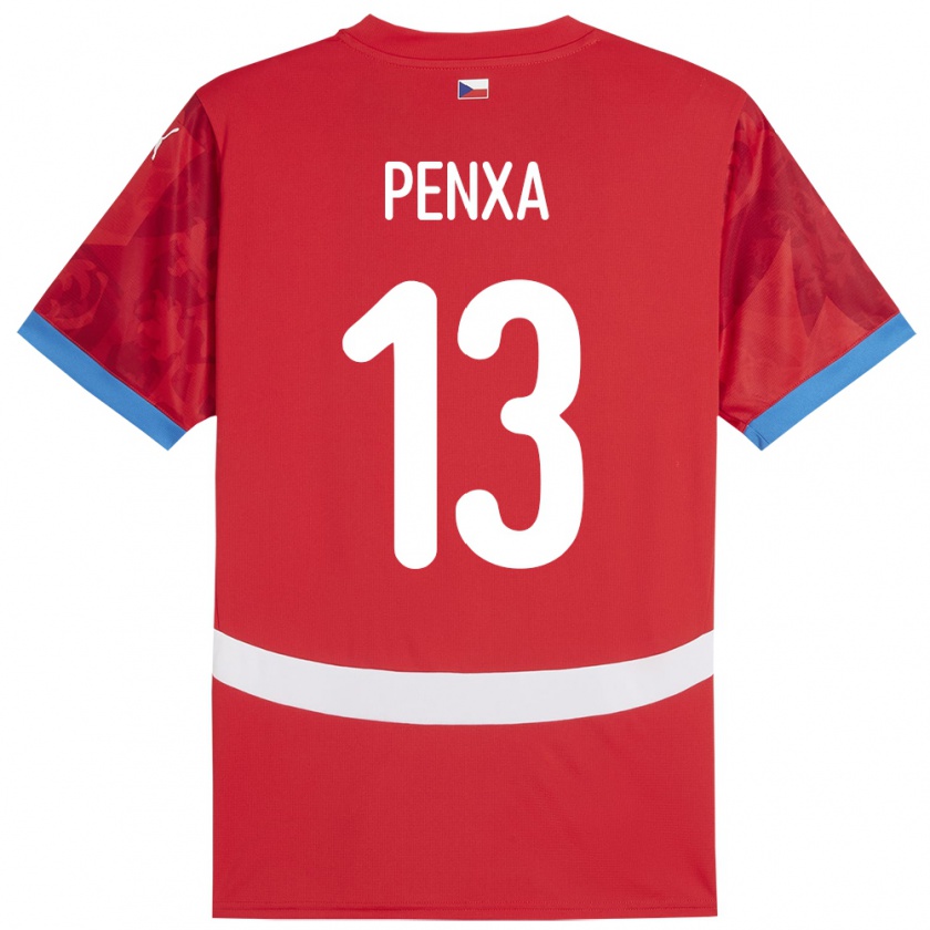 Kandiny Enfant Maillot Tchéquie Lukas Penxa #13 Rouge Tenues Domicile 24-26 T-Shirt