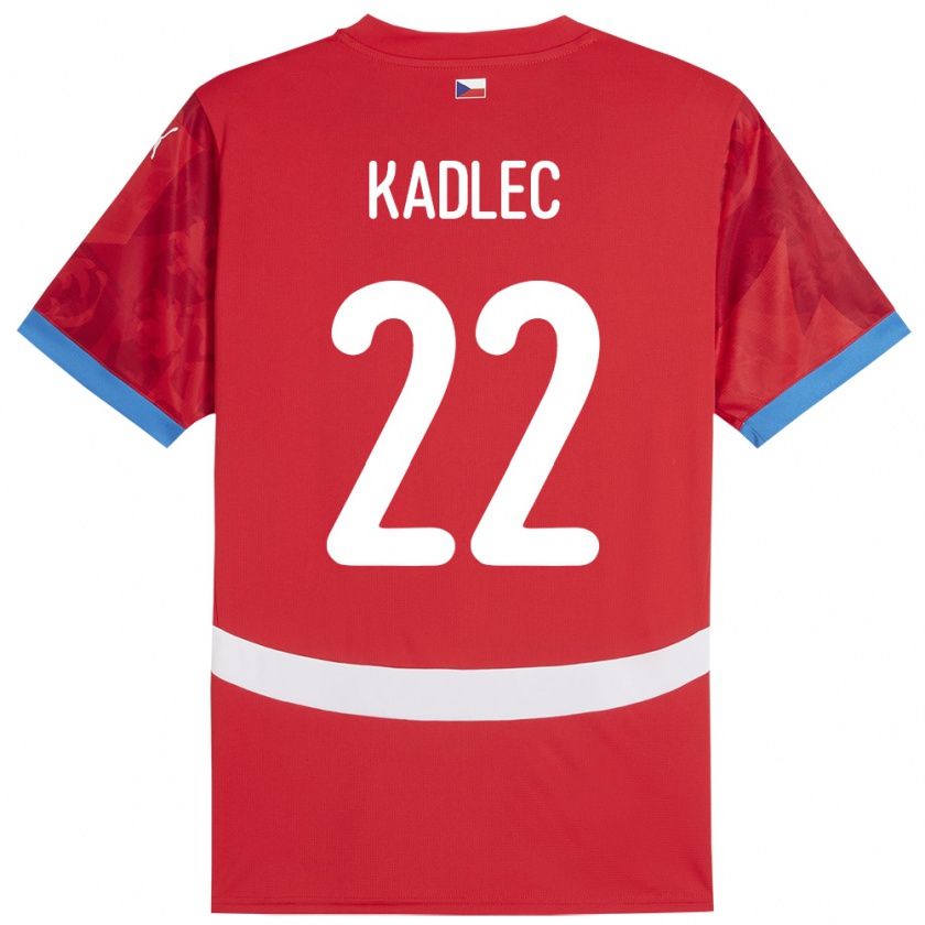 Kandiny Enfant Maillot Tchéquie Adam Kadlec #22 Rouge Tenues Domicile 24-26 T-Shirt