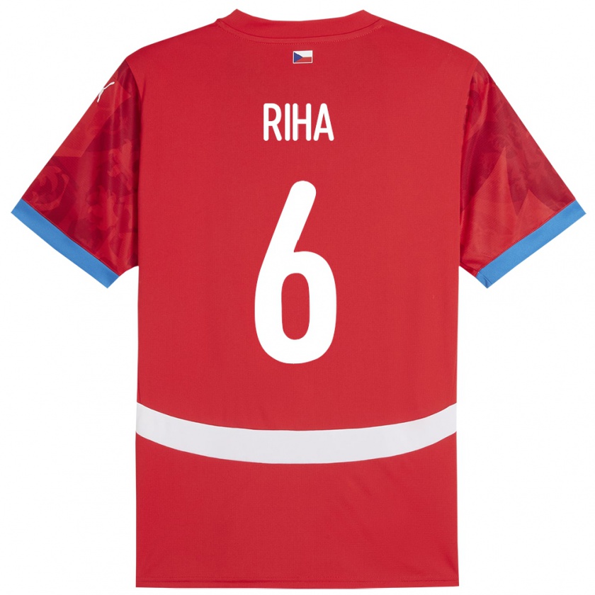 Kandiny Enfant Maillot Tchéquie Ferdinand Riha #6 Rouge Tenues Domicile 24-26 T-Shirt