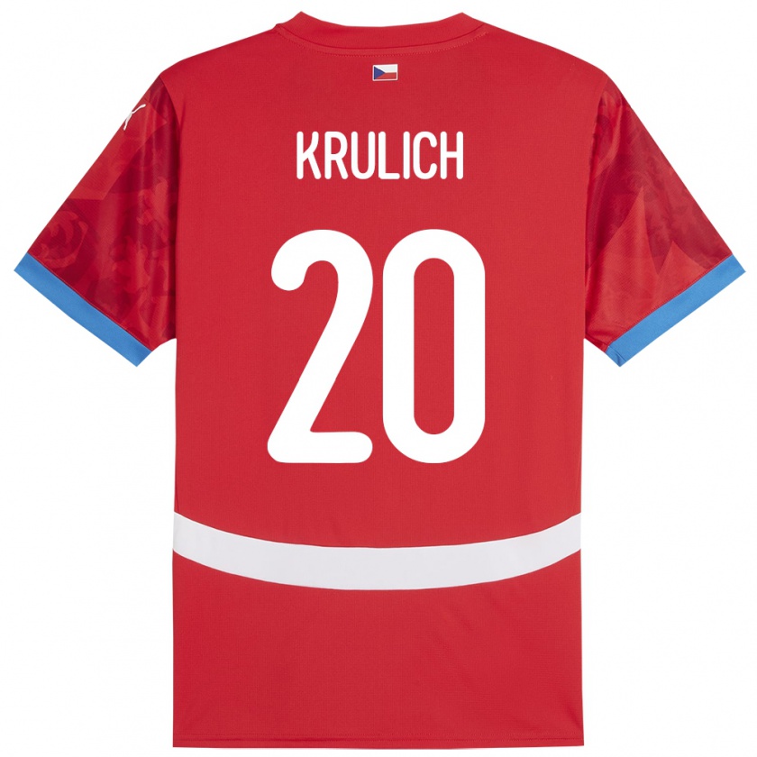 Kandiny Enfant Maillot Tchéquie Matous Krulich #20 Rouge Tenues Domicile 24-26 T-Shirt