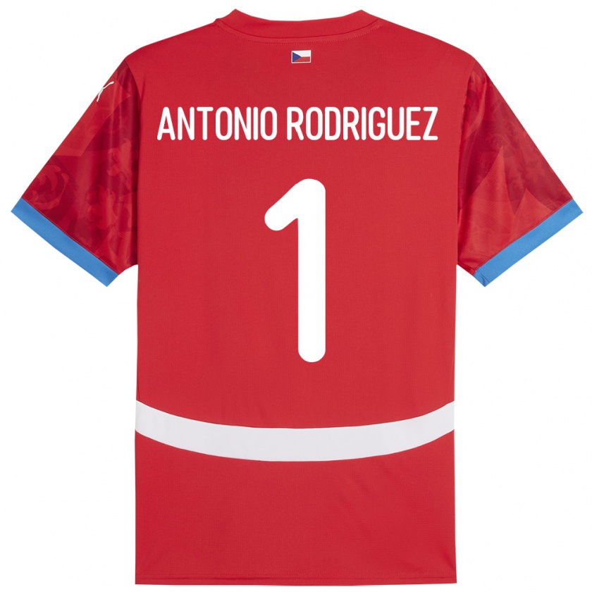 Kandiny Enfant Maillot Tchéquie Pedro Antonio Rodriguez #1 Rouge Tenues Domicile 24-26 T-Shirt