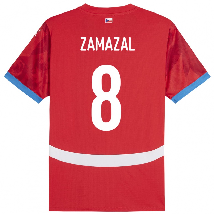 Kandiny Enfant Maillot Tchéquie Denis Zamazal #8 Rouge Tenues Domicile 24-26 T-Shirt