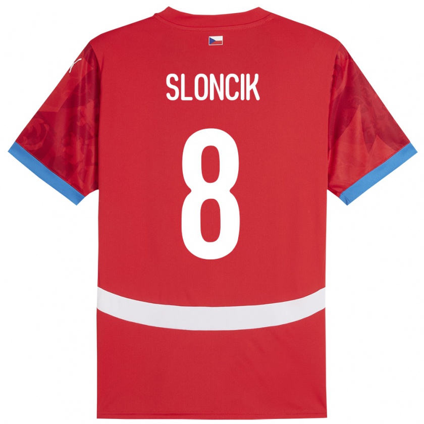 Kandiny Enfant Maillot Tchéquie Simon Sloncik #8 Rouge Tenues Domicile 24-26 T-Shirt