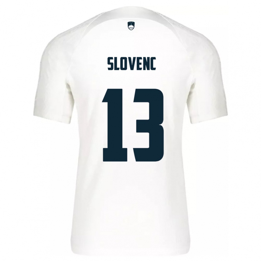 Kandiny Enfant Maillot Slovénie Nejc Slovenc #13 Blanc Tenues Domicile 24-26 T-Shirt