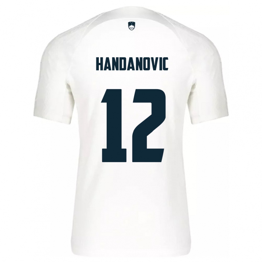 Kandiny Enfant Maillot Slovénie Tanej Handanovic #12 Blanc Tenues Domicile 24-26 T-Shirt