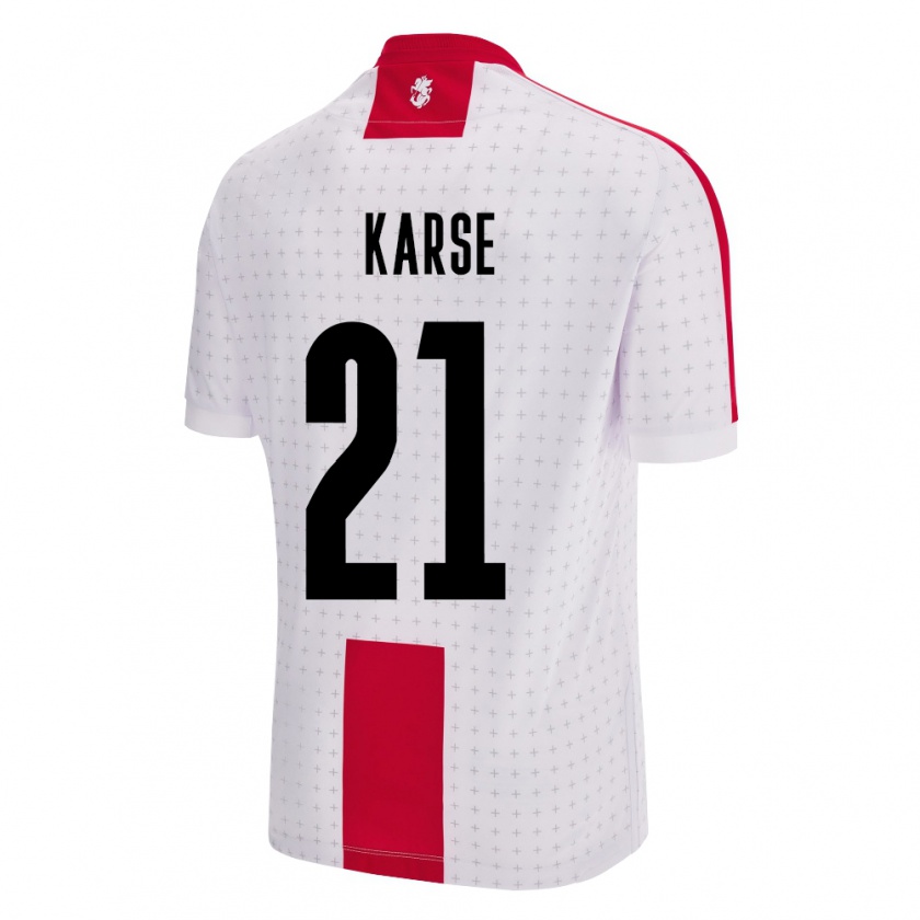 Kandiny Enfant Maillot Géorgie Karse #21 Blanc Tenues Domicile 24-26 T-Shirt