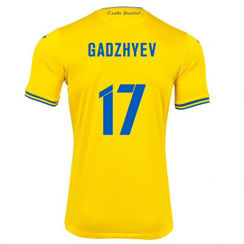 Kandiny Enfant Maillot Ukraine Ramik Gadzhyev #17 Jaune Tenues Domicile 24-26 T-Shirt