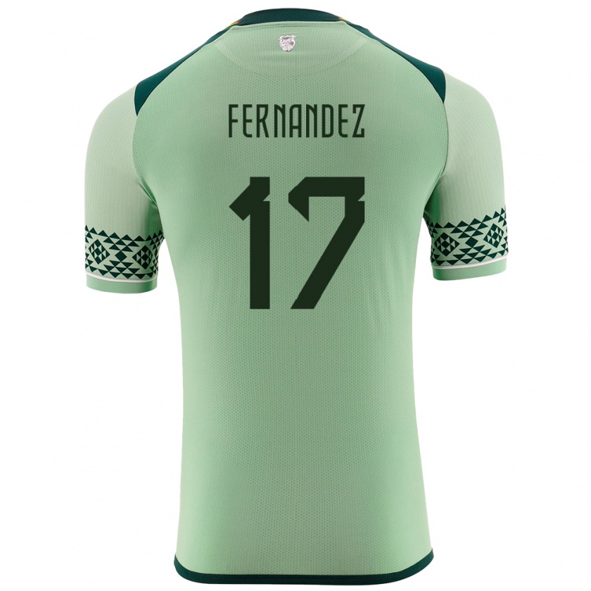 Kandiny Enfant Maillot Bolivie Roberto Fernández #17 Vert Clair Tenues Domicile 24-26 T-Shirt