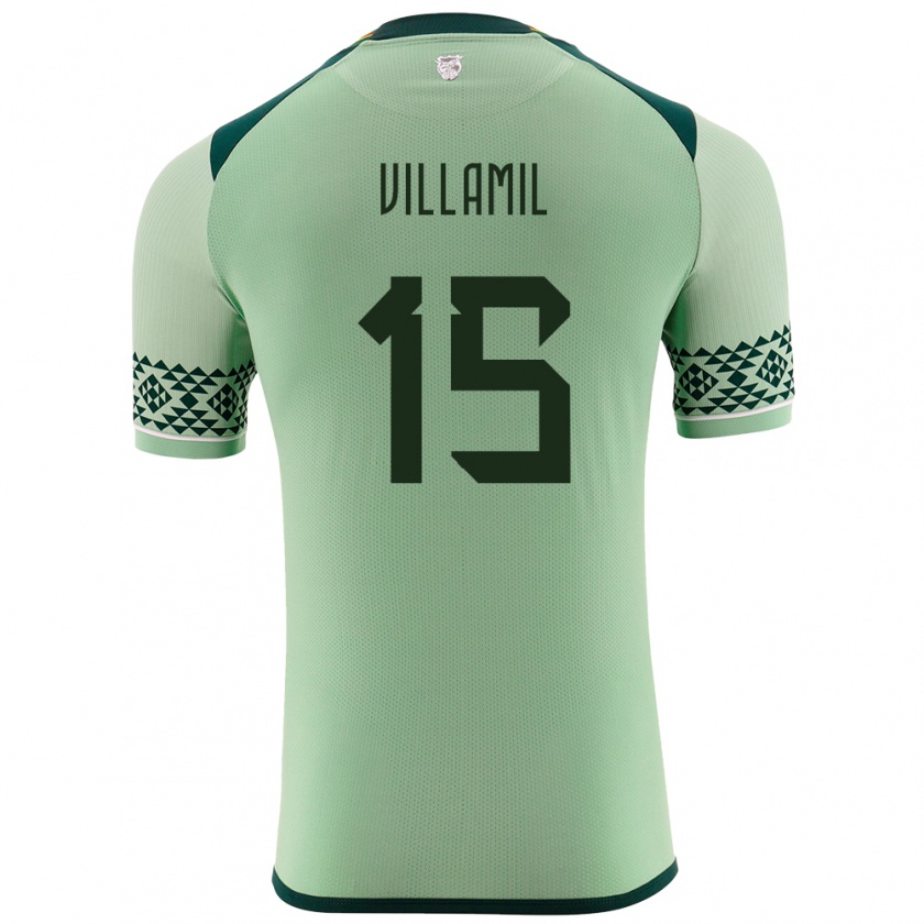 Kandiny Enfant Maillot Bolivie Gabriel Villamíl #15 Vert Clair Tenues Domicile 24-26 T-Shirt