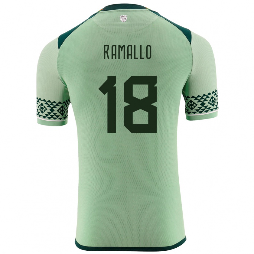 Kandiny Enfant Maillot Bolivie Rodrigo Ramallo #18 Vert Clair Tenues Domicile 24-26 T-Shirt