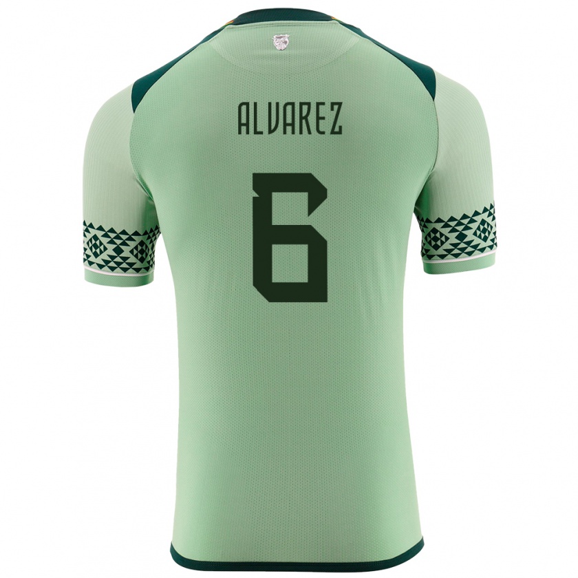 Kandiny Enfant Maillot Bolivie Eduardo Álvarez #6 Vert Clair Tenues Domicile 24-26 T-Shirt