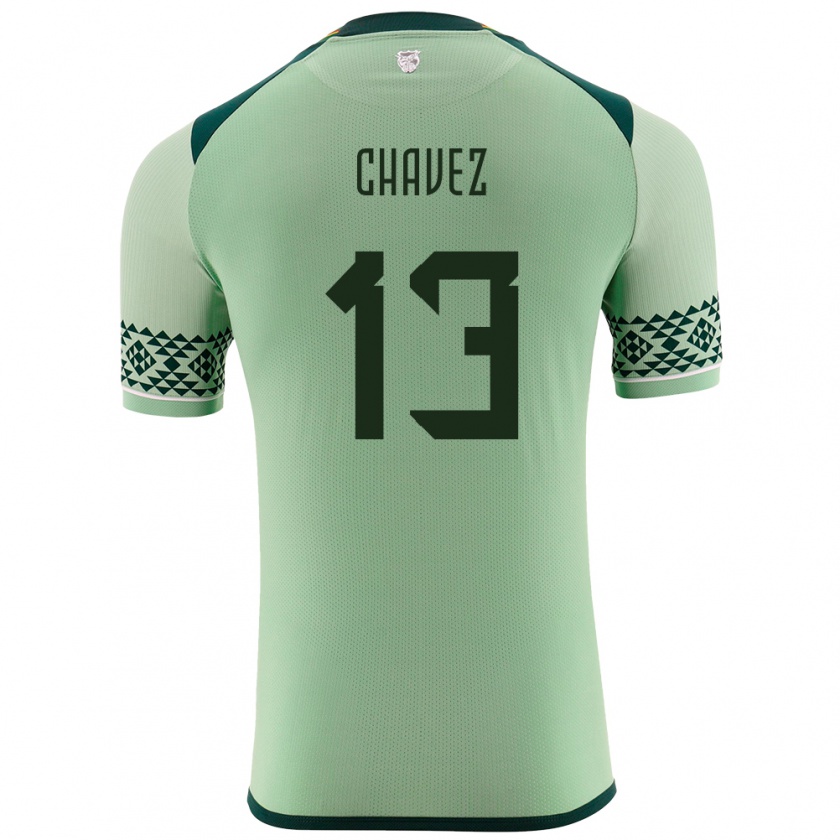 Kandiny Enfant Maillot Bolivie Lucas Chávez #13 Vert Clair Tenues Domicile 24-26 T-Shirt