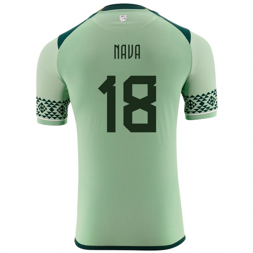 Kandiny Enfant Maillot Bolivie Fernando Nava #18 Vert Clair Tenues Domicile 24-26 T-Shirt